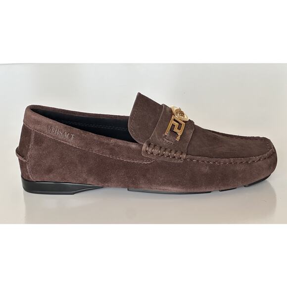 VERSACE Gold Medusa Men's Brown Suede Driver Shoes 11 US (44 Euro) 1009707 NIB - Picture 6 of 16